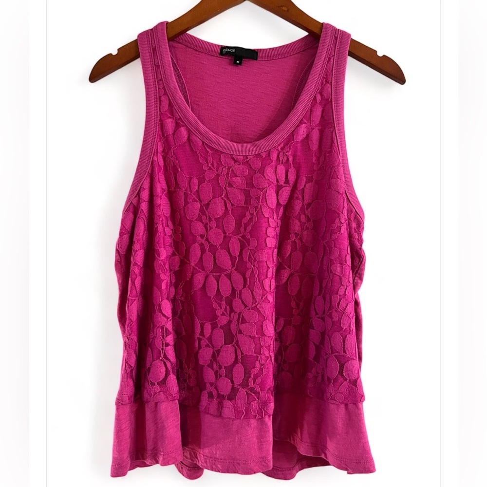 Gibson Women’s Size M Tank Top, Made in Guatemala, Lace Design Front